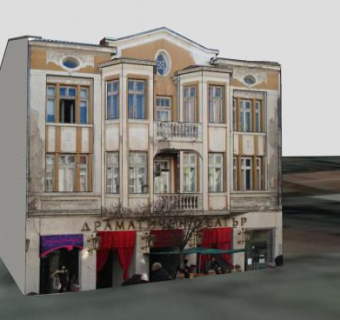 中世纪戏剧剧院入口大楼SU模型下载_sketchup草图大师SKP模型