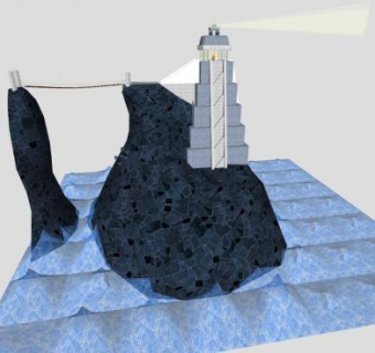 孤岛灯塔建筑SU模型下载_sketchup草图大师SKP模型