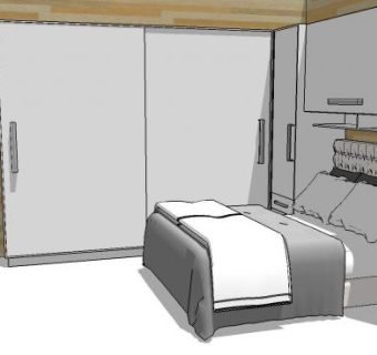 卧室空间房间装修SU模型下载_sketchup草图大师SKP模型