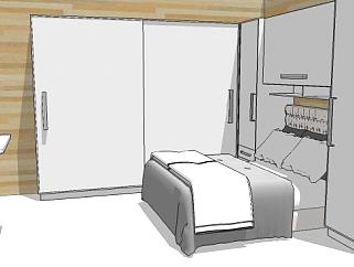 卧室空间房间装修SU模型下载_sketchup草图大师SKP模型