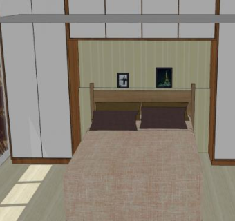 地中海卧室房间SU模型下载_sketchup草图大师SKP模型
