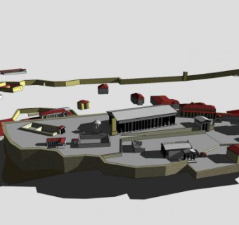 古雅典城镇房屋SU模型下载_sketchup草图大师SKP模型