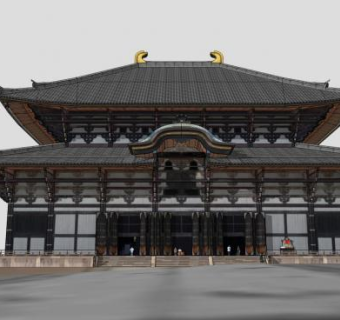 日本东大寺大佛殿建筑SU模型下载_sketchup草图大师SKP模型