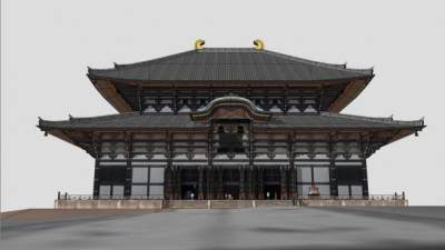 日本东大寺大佛殿建筑SU模型下载_sketchup草图大师SKP模型