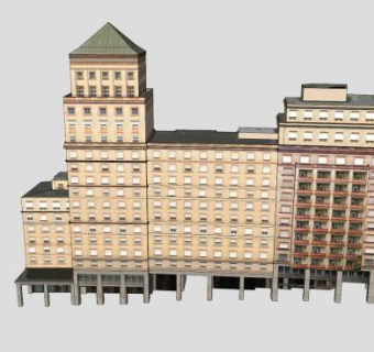 近代洋楼办公大厦建筑SU模型下载_sketchup草图大师SKP模型