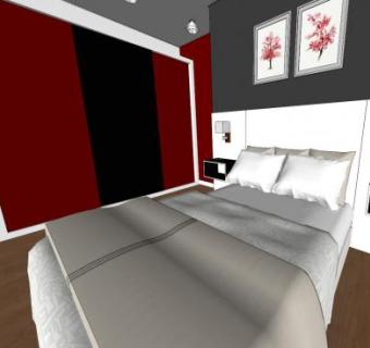 现代室内简约房间SU模型下载_sketchup草图大师SKP模型