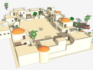 以色列村庄屋舍建筑SU模型下载_sketchup草图大师SKP模型