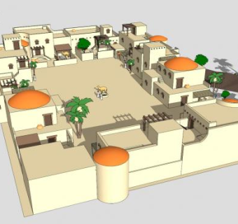 以色列村庄屋舍建筑SU模型下载_sketchup草图大师SKP模型