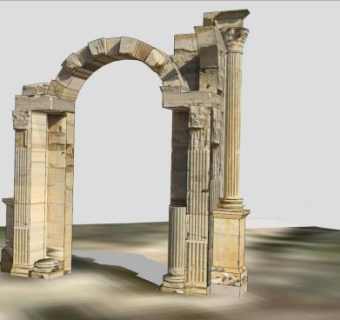 古文明寺庙门建筑SU模型下载_sketchup草图大师SKP模型