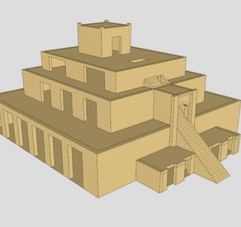 简易金字形神塔SU模型下载_sketchup草图大师SKP模型