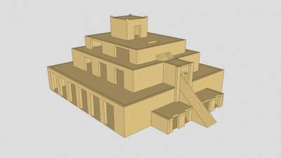 简易金字形神塔SU模型下载_sketchup草图大师SKP模型