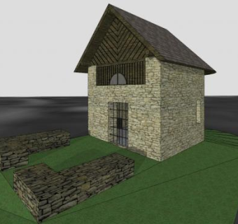 中世纪石屋建筑SU模型下载_sketchup草图大师SKP模型