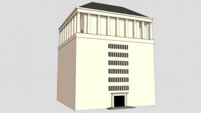 现代灯塔建筑塔楼SU模型下载_sketchup草图大师SKP模型