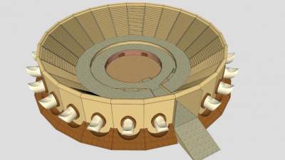 古老斗兽场建筑SU模型下载_sketchup草图大师SKP模型