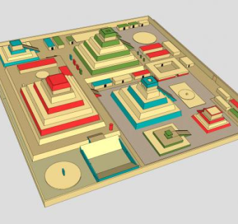 古老雅玛中心城镇建筑SU模型下载_sketchup草图大师SKP模型