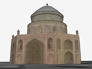 阿富汗古墓神殿建筑SU模型下载_sketchup草图大师SKP模型