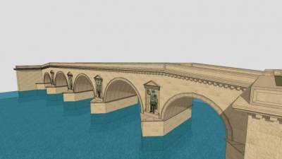 古罗马石拱桥SU模型下载_sketchup草图大师SKP模型