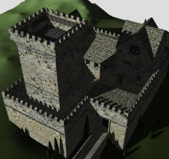 意大利堡垒哨兵石楼SU模型下载_sketchup草图大师SKP模型