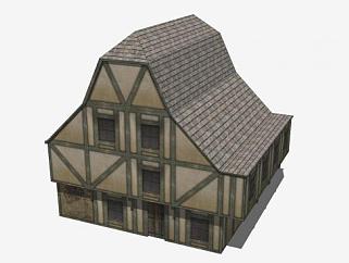 <em>中世纪</em>的房子SU模型下载_sketchup草图大师SKP模型