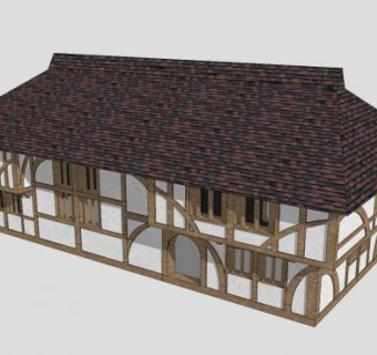 中世纪农场房屋SU模型下载_sketchup草图大师SKP模型