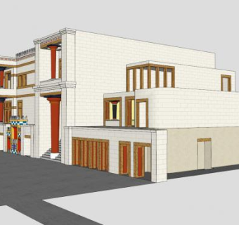 克诺索斯宫殿建筑SU模型下载_sketchup草图大师SKP模型