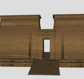 埃及卡拉布沙神庙建筑SU模型下载_sketchup草图大师SKP模型