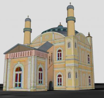 喀布尔大清真寺SU模型下载_sketchup草图大师SKP模型