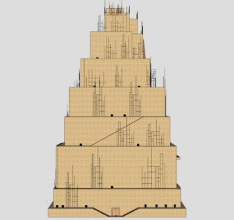 巴别塔建筑SU模型下载_sketchup草图大师SKP模型
