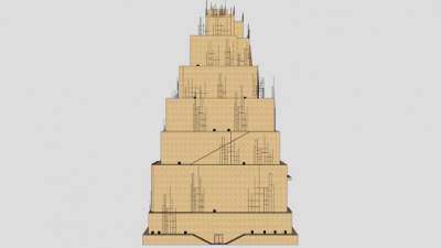 巴别塔建筑SU模型下载_sketchup草图大师SKP模型