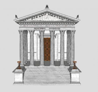 古罗马神庙建筑SU模型下载_sketchup草图大师SKP模型