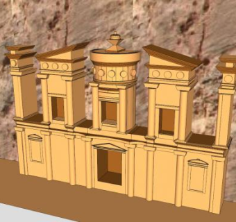 约旦佩特拉修道院建筑SU模型下载_sketchup草图大师SKP模型