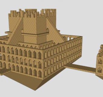 废墟城堡古建筑SU模型下载_sketchup草图大师SKP模型