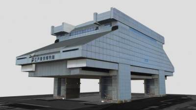 日本江户东京博物馆建筑SU模型下载_sketchup草图大师SKP模型