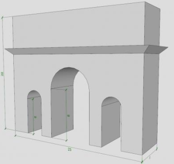 简易凯旋门外观白模SU模型下载_sketchup草图大师SKP模型