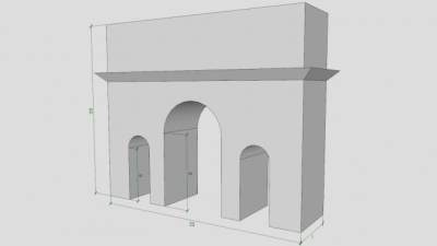 简易凯旋门外观白模SU模型下载_sketchup草图大师SKP模型