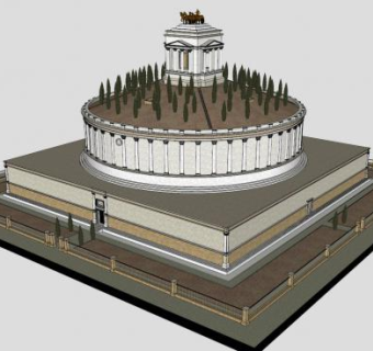 哈德良陵墓建筑SU模型下载_sketchup草图大师SKP模型