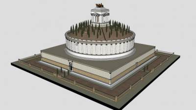 哈德良陵墓建筑SU模型下载_sketchup草图大师SKP模型