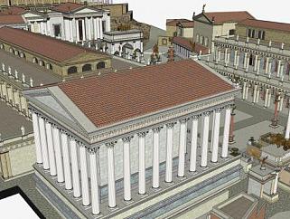 古罗马广场建筑SU模型下载_sketchup草图大师SKP模型