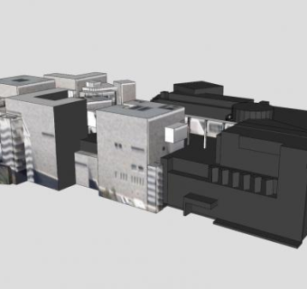 保罗·盖蒂博物馆纹理建筑SU模型下载_sketchup草图大师SKP模型