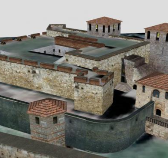 中世纪城镇要塞SU模型下载_sketchup草图大师SKP模型