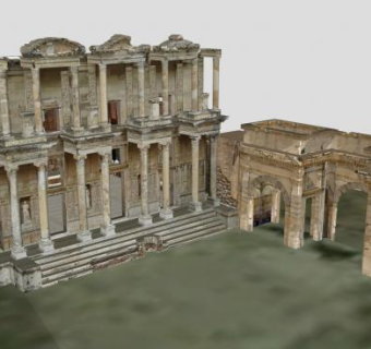 古建筑塞尔苏斯图书馆遗址SU模型下载_sketchup草图大师SKP模型