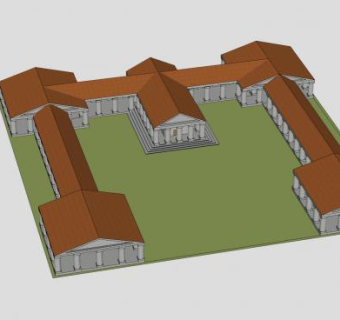 古罗马宫殿建筑SU模型下载_sketchup草图大师SKP模型