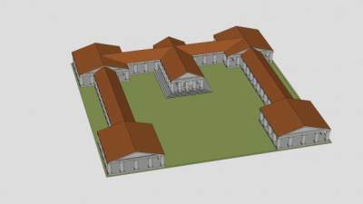 古罗马宫殿建筑SU模型下载_sketchup草图大师SKP模型