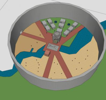 简易村镇房屋河流建筑SU模型下载_sketchup草图大师SKP模型