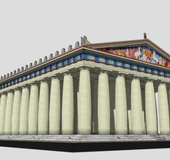 帕特农神庙古建筑SU模型下载_sketchup草图大师SKP模型