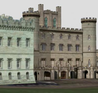 泰茅斯城堡建筑SU模型下载_sketchup草图大师SKP模型