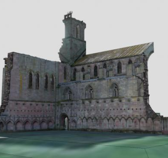 梅尔罗斯修道院的一角建筑SU模型下载_sketchup草图大师SKP模型