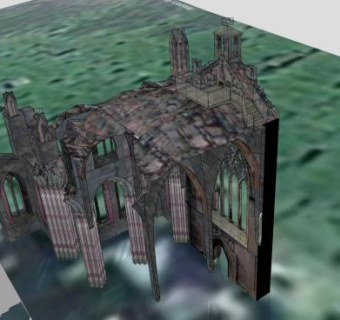 哥特式修道院建筑SU模型下载_sketchup草图大师SKP模型