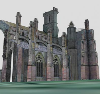 梅尔罗斯修道院唱诗班建筑SU模型下载_sketchup草图大师SKP模型