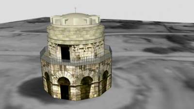 狄奥德瑞克大帝陵墓建筑SU模型下载_sketchup草图大师SKP模型